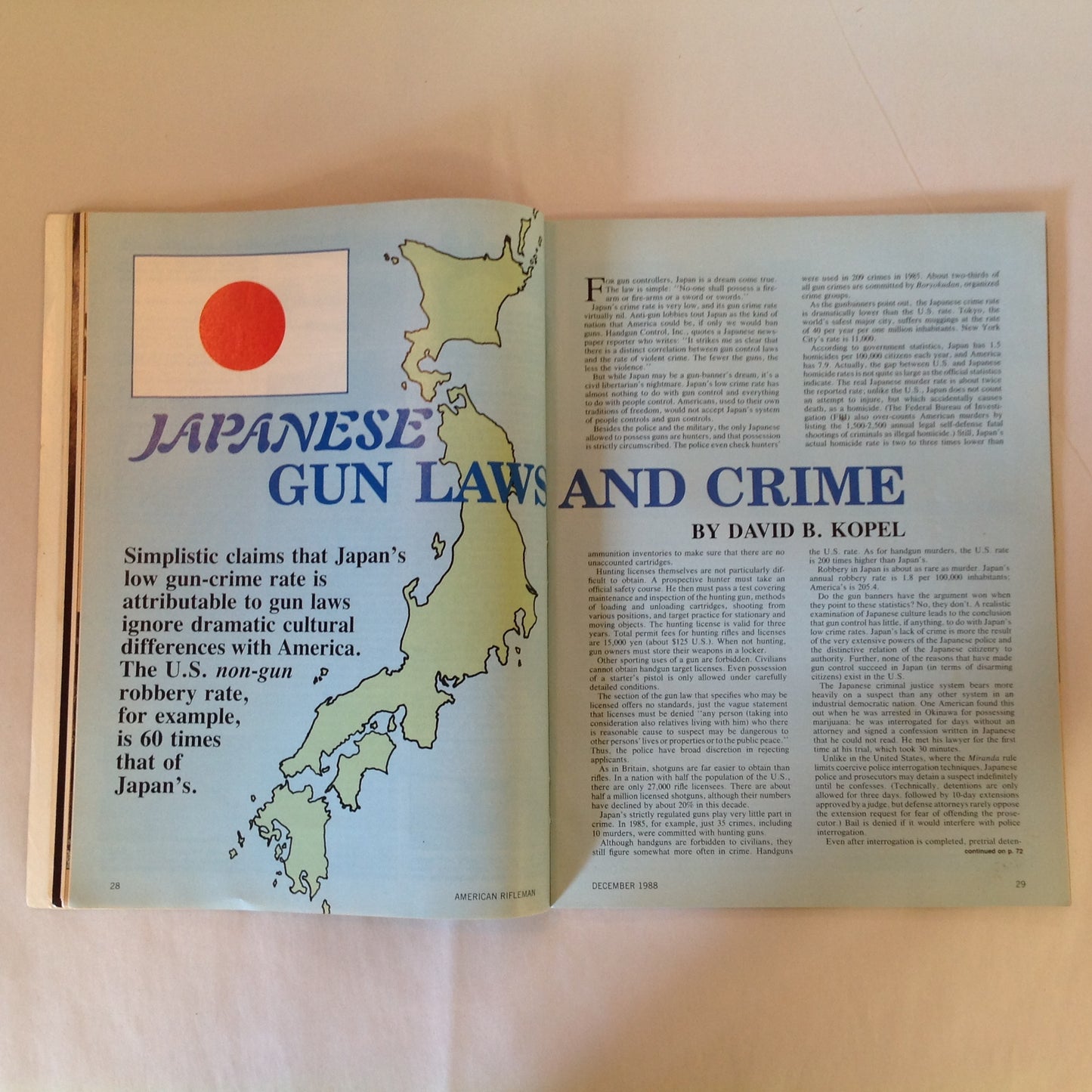 Vintage Dec 1988 American Rifleman Magazine Benelli Montefeltro Super 90 Firearms Laws Made in Japan Guns & Election Ruger's P-85