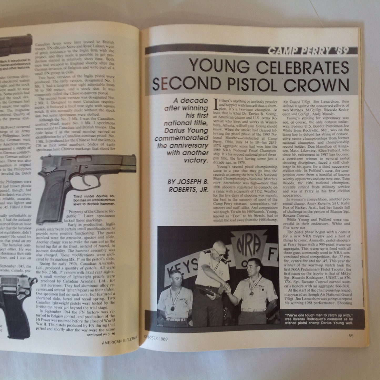 Vintage Oct 1989 American Rifleman Magazine Camp Perry 1989