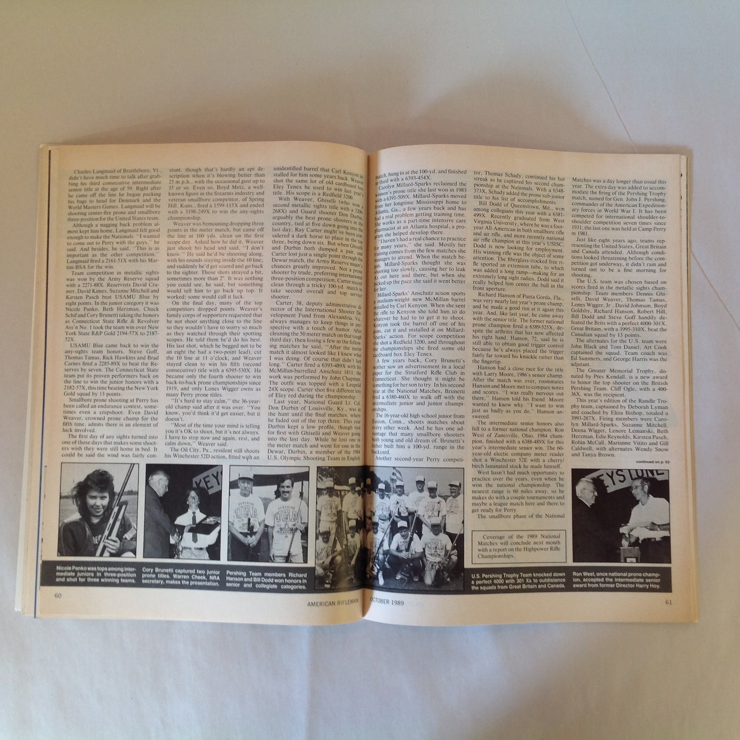 Vintage Oct 1989 American Rifleman Magazine Camp Perry 1989