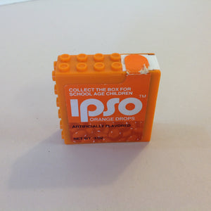 Vintage NOS Unopened IPSO Orange Drops .5oz Candy Container