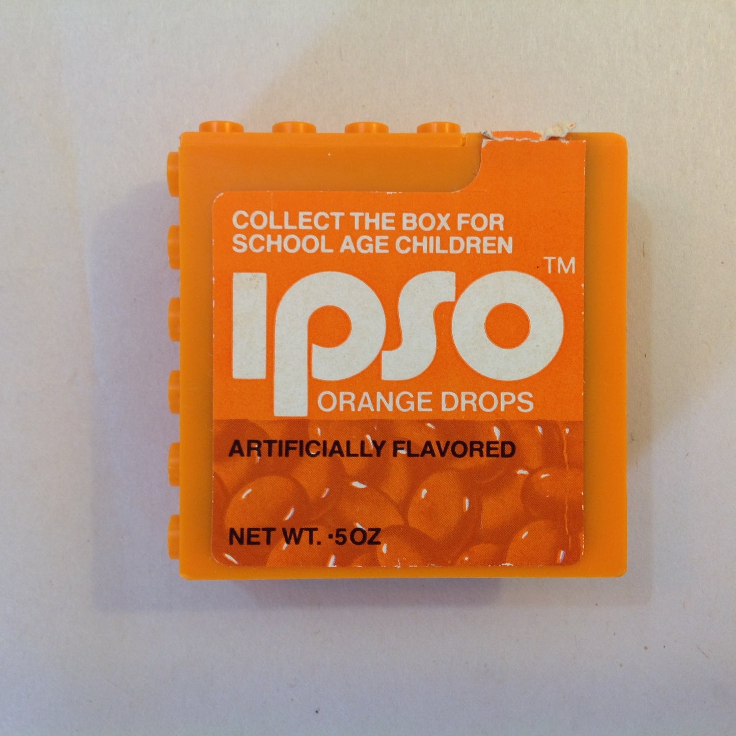 Vintage NOS Unopened IPSO Orange Drops .5oz Candy Container