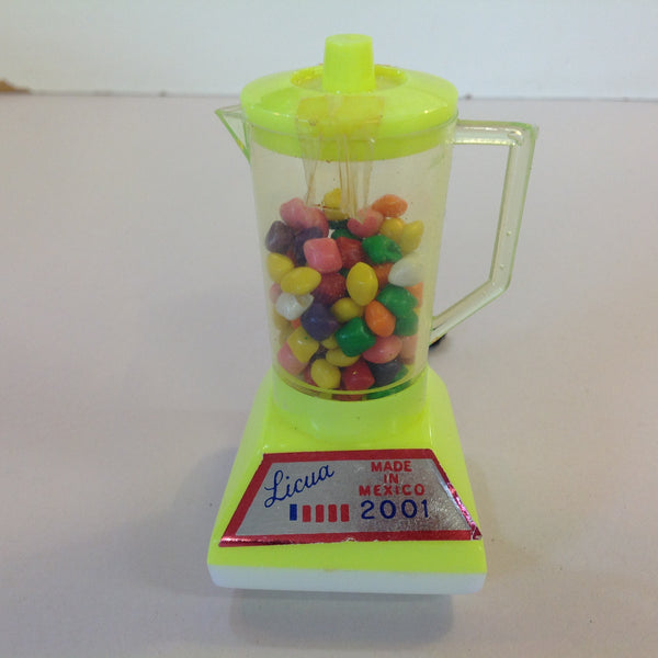 Vintage 2001 NOS Unopened Lucia Novelty Neon Yellow Blender Mexico Candy Container