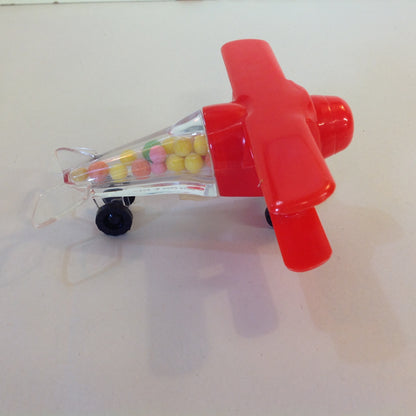 Vintage 2001 NOS Unopened Plastic Red Biplane Candy Container