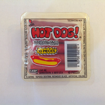 Vintage NOS Unopened LEAF Hot Dog! 10 Piece Bubble Gum Candy Container