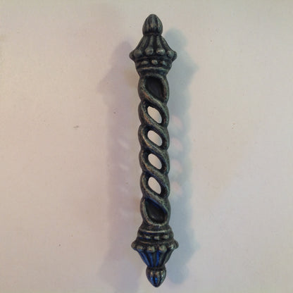 Vintage Ajax Pewter Spiral Drawer Pull Handle Finial Cap