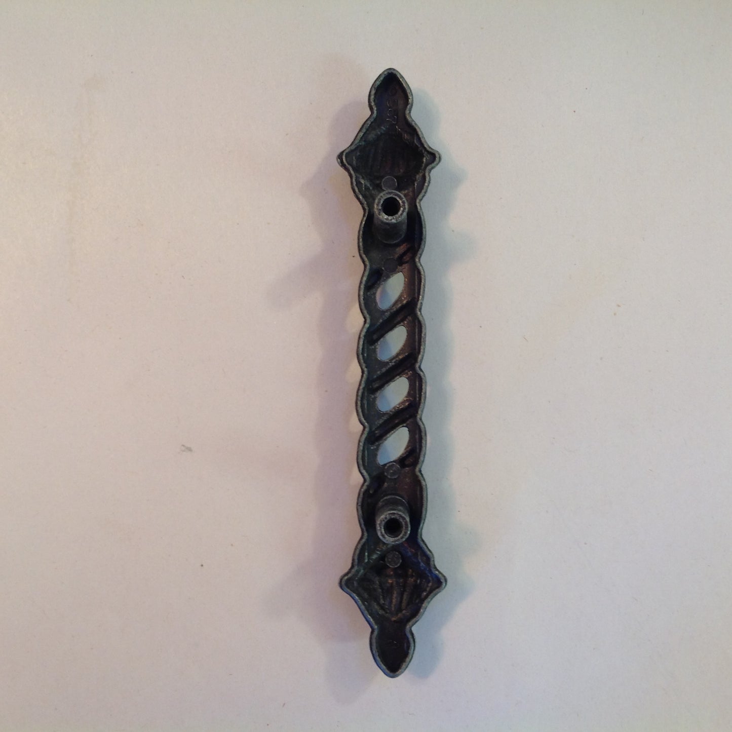 Vintage Ajax Pewter Spiral Drawer Pull Handle Finial Cap