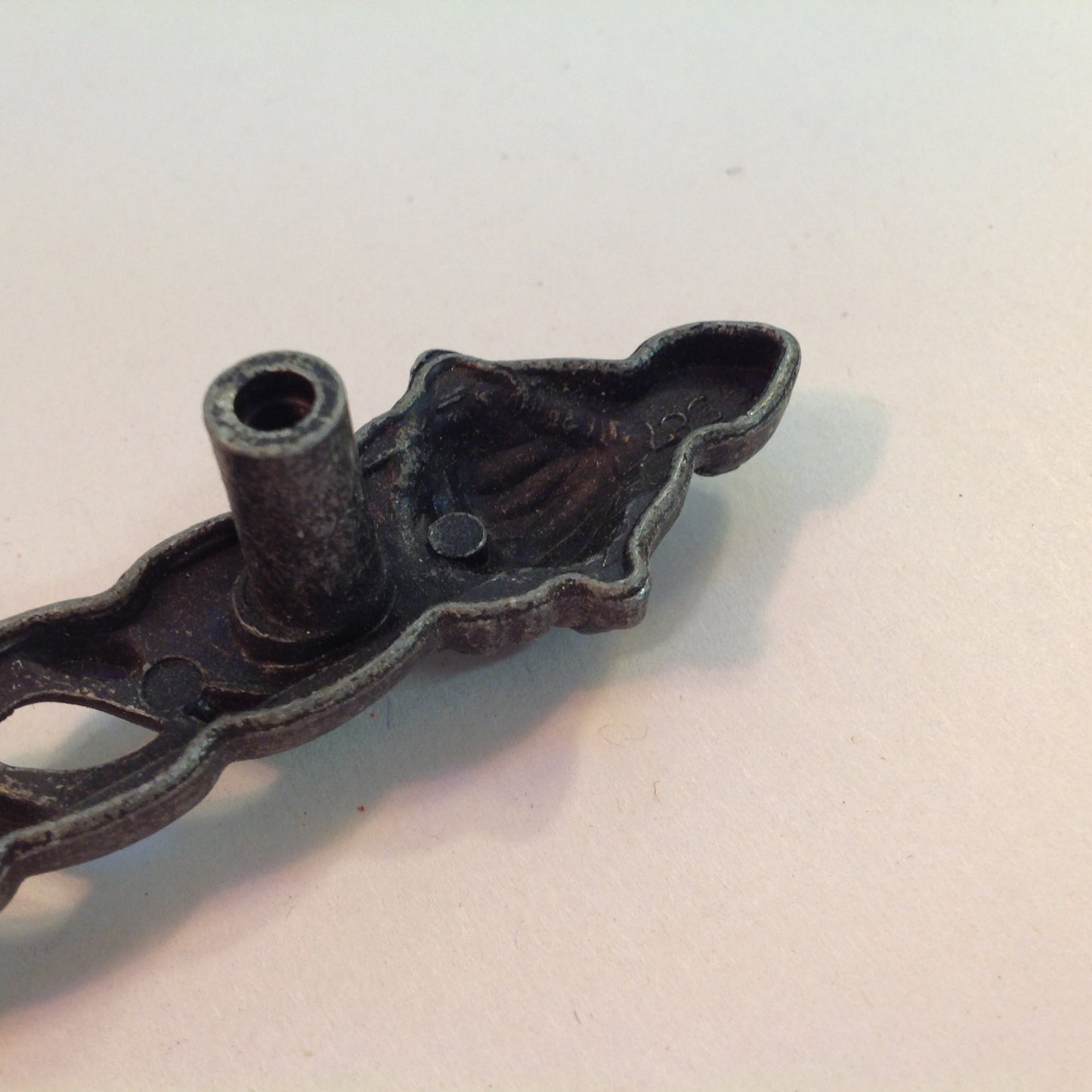 Vintage Ajax Pewter Spiral Drawer Pull Handle Finial Cap