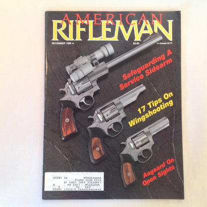 Vintage Nov 1988 American Rifleman Magazine Safeguarding Sidearm 17 Tips Wingshooting Aagaard Open Sights