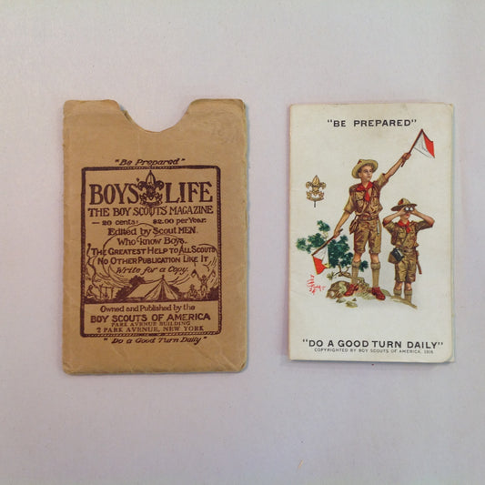 Vintage 1935 Boy Scouts of America BSA Membership Card with Sleeve Be Prepared Do A Good Turn Daily