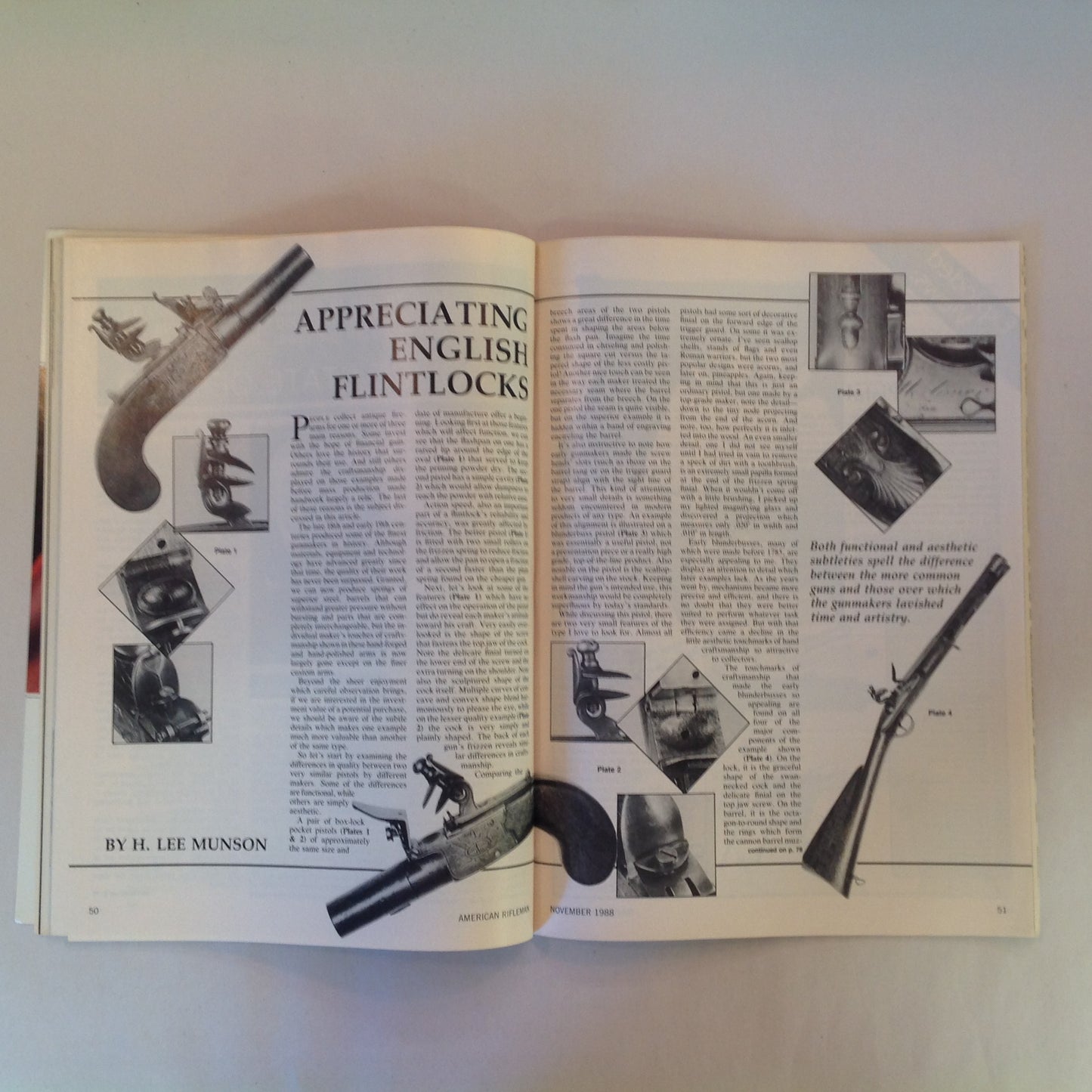 Vintage Nov 1988 American Rifleman Magazine Safeguarding Sidearm 17 Tips Wingshooting Aagaard Open Sights