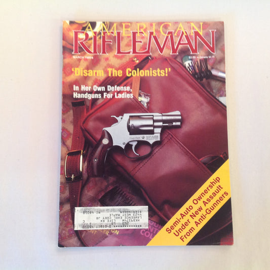 Vintage Mar 1989 American Rifleman Magazine Handguns for Ladies