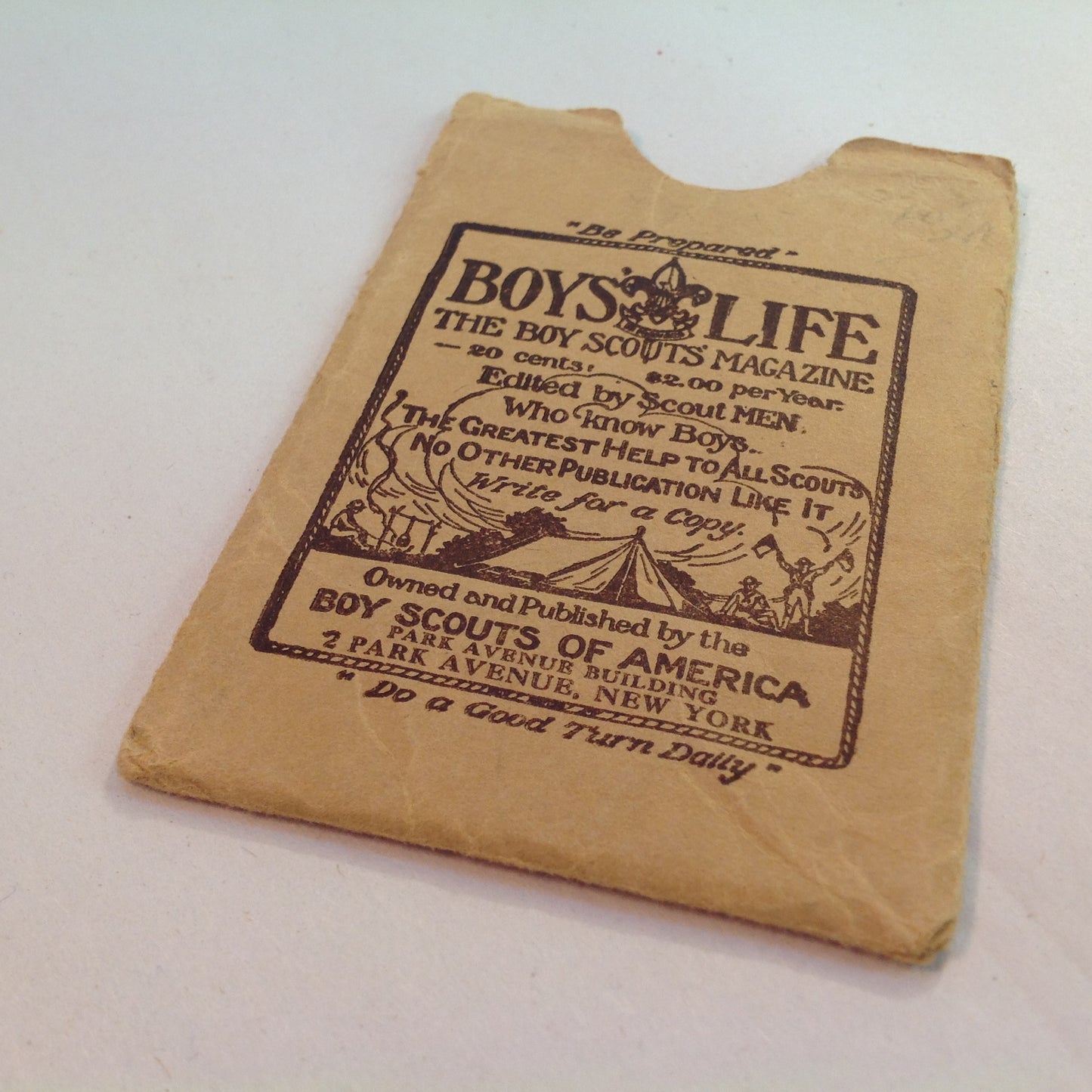 Vintage 1935 Boy Scouts of America BSA Membership Card with Sleeve Be Prepared Do A Good Turn Daily