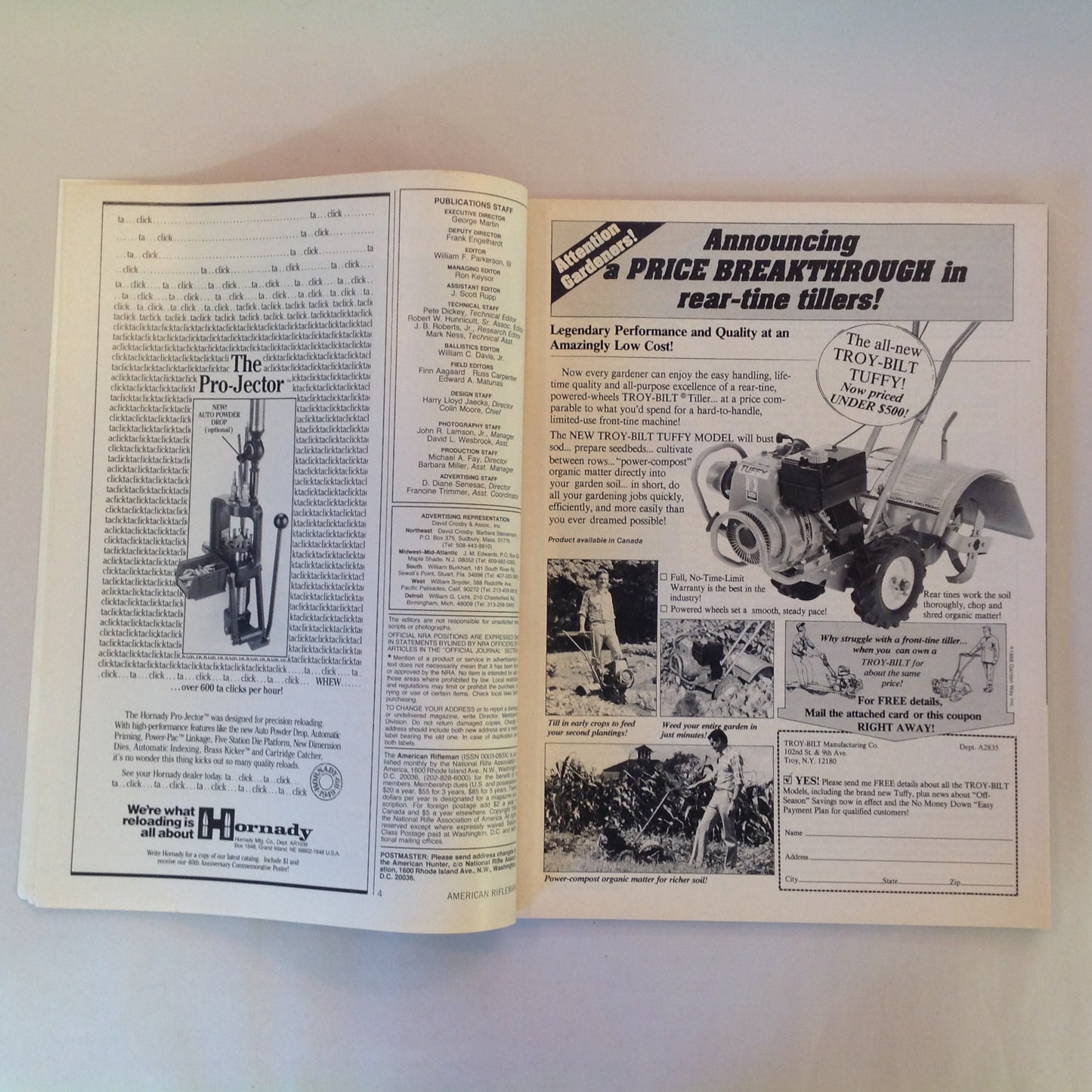 Vintage Mar 1989 American Rifleman Magazine Handguns for Ladies