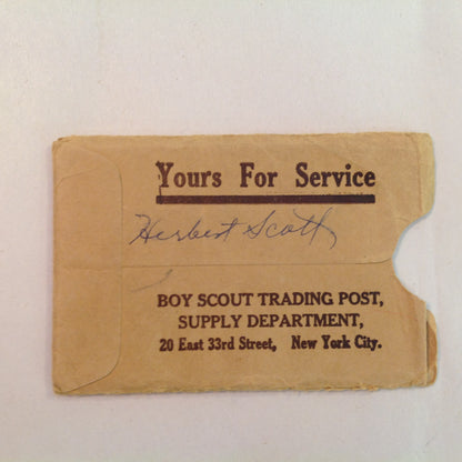 Vintage 1935 Boy Scouts of America BSA Membership Card with Sleeve Be Prepared Do A Good Turn Daily