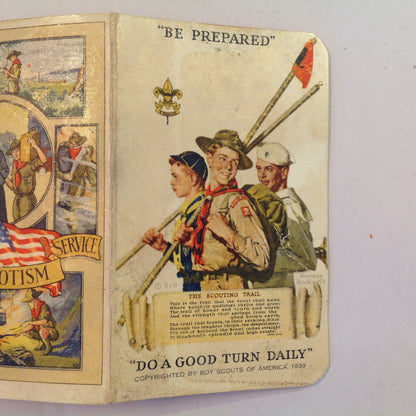 Vintage 1935 Boy Scouts of America BSA Membership Card with Sleeve Be Prepared Do A Good Turn Daily The Scouting Trail