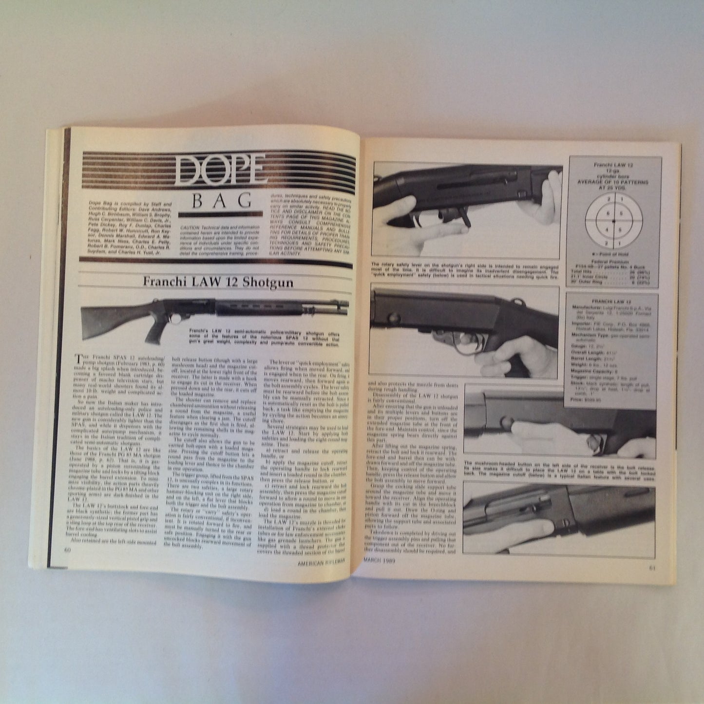 Vintage Mar 1989 American Rifleman Magazine Handguns for Ladies