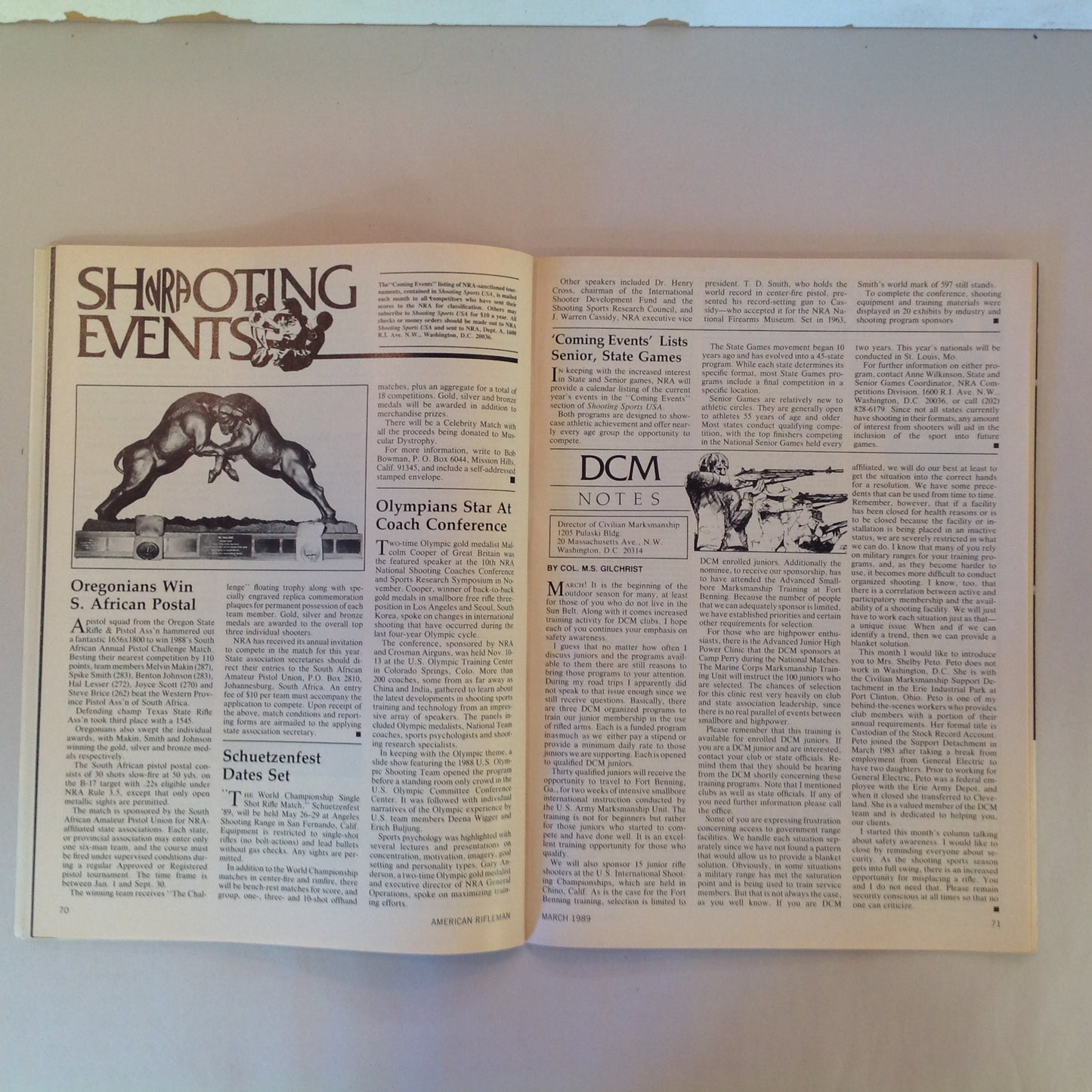 Vintage Mar 1989 American Rifleman Magazine Handguns for Ladies