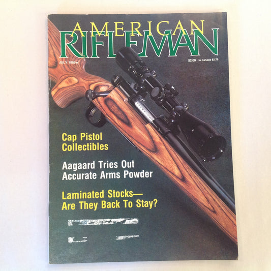 Vintage Jul 1989 American Rifleman Magazine Cap Pistol Collectibles Aagaard Arms Powder Laminated Stocks
