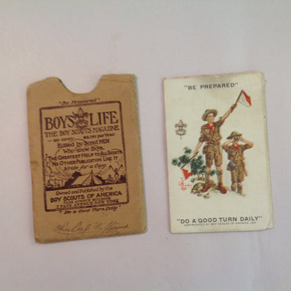 Vintage 1935 Boy Scouts of America BSA Membership Card with Sleeve Be Prepared Do A Good Turn Daily