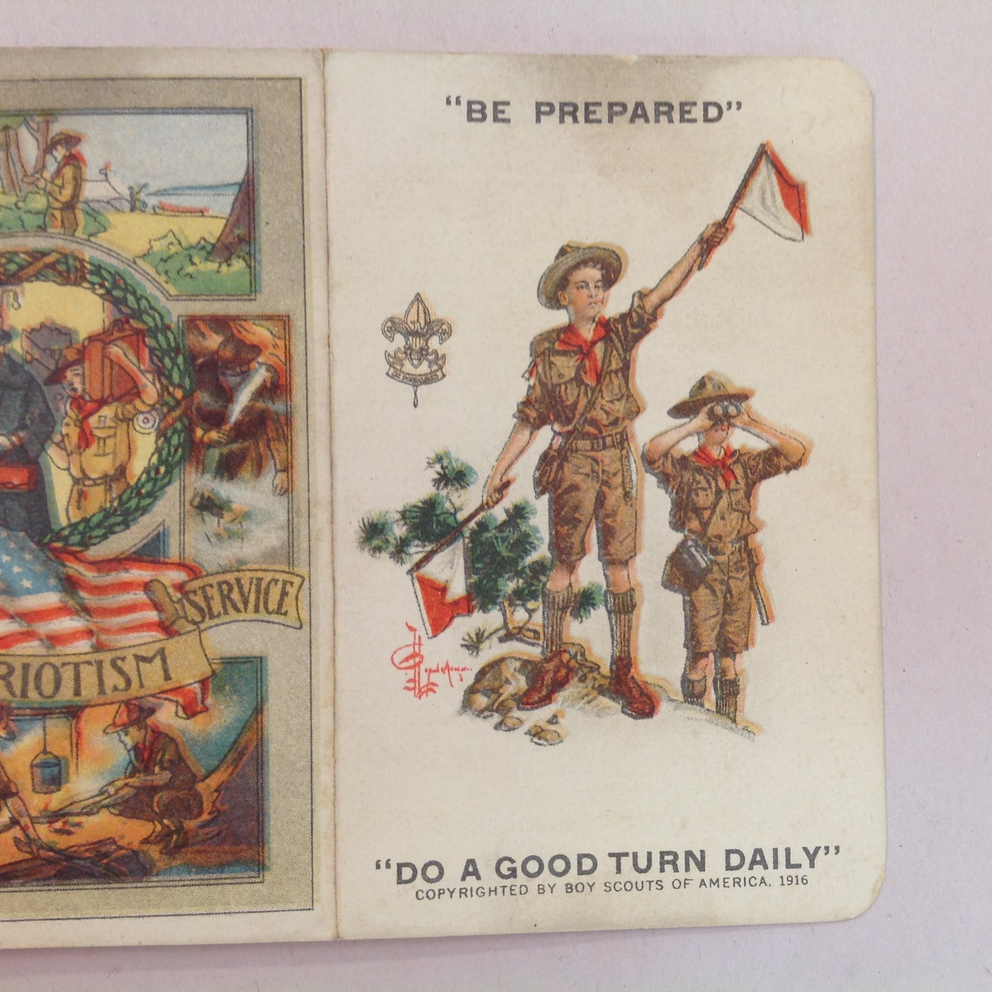 Vintage 1935 Boy Scouts of America BSA Membership Card with Sleeve Be Prepared Do A Good Turn Daily