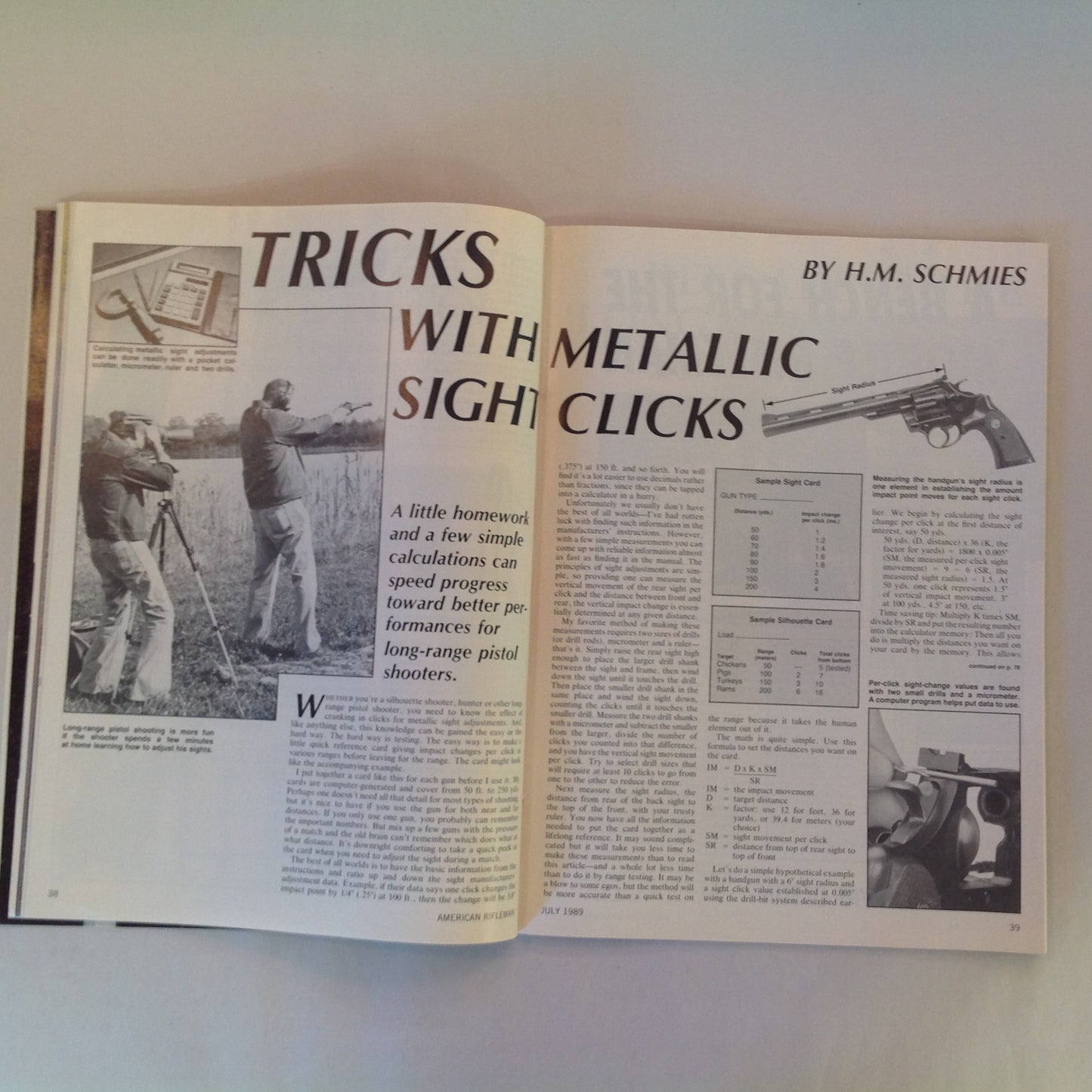 Vintage Jul 1989 American Rifleman Magazine Cap Pistol Collectibles Aagaard Arms Powder Laminated Stocks
