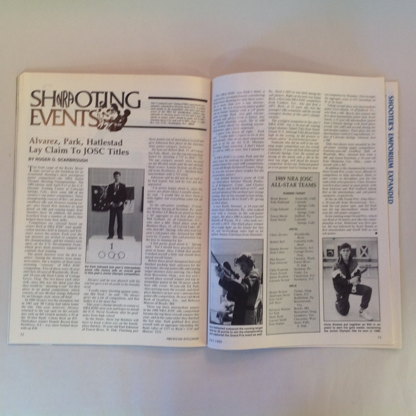 Vintage Jul 1989 American Rifleman Magazine Cap Pistol Collectibles Aagaard Arms Powder Laminated Stocks