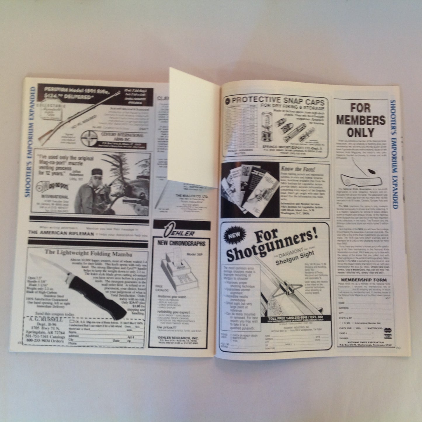 Vintage Jul 1989 American Rifleman Magazine Cap Pistol Collectibles Aagaard Arms Powder Laminated Stocks