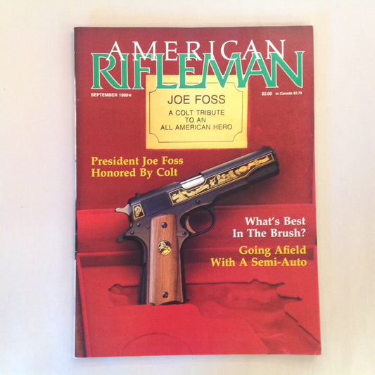 Vintage Sep 1989 American Rifleman Magazine Joe Foss Colt Tribute NRA Semi-Auto Afield
