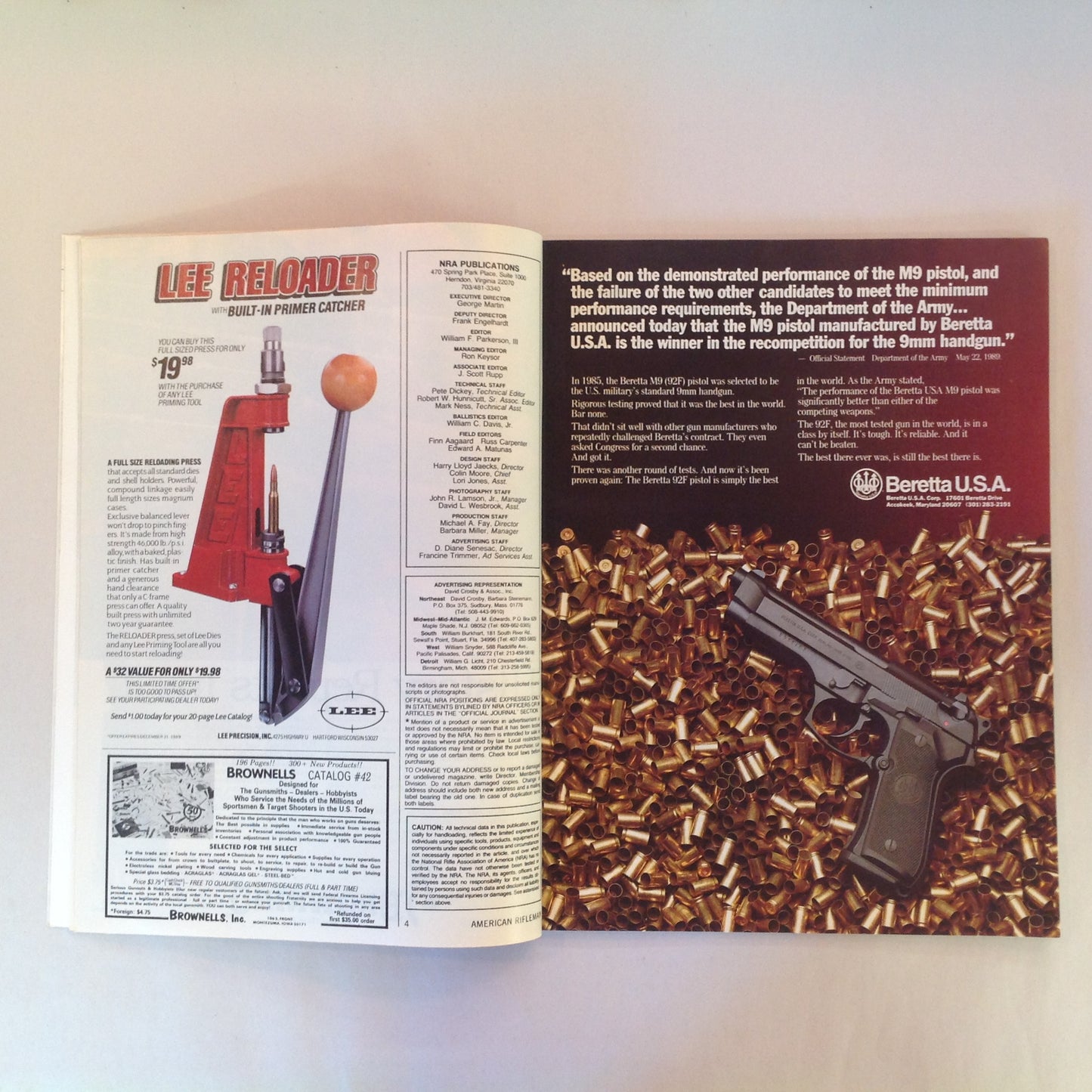 Vintage Sep 1989 American Rifleman Magazine Joe Foss Colt Tribute NRA Semi-Auto Afield