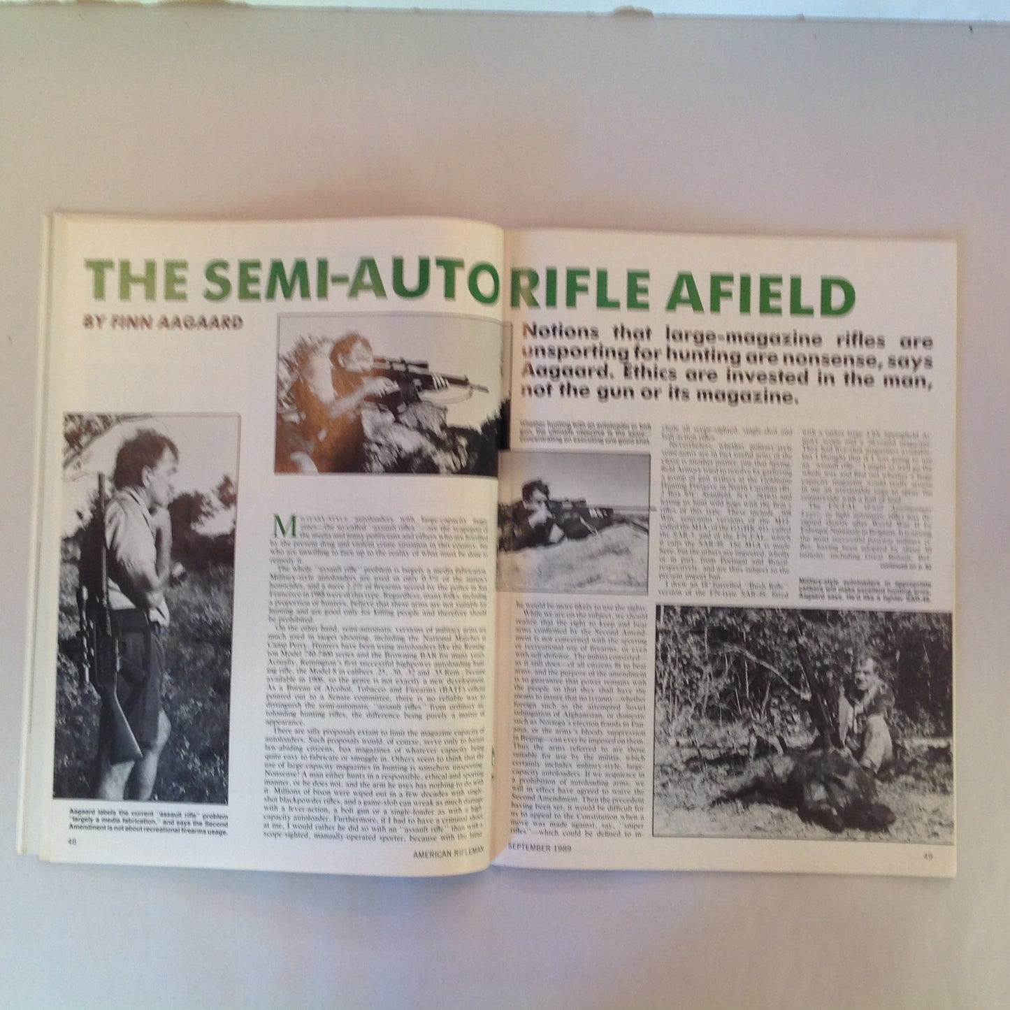 Vintage Sep 1989 American Rifleman Magazine Joe Foss Colt Tribute NRA Semi-Auto Afield