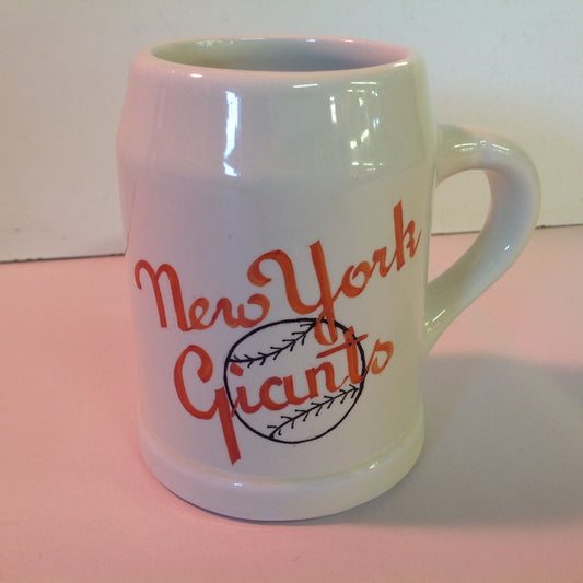 Vintage 1950's MLB New York Giants Baseball Mug Handpainted Logo Ceramic NY