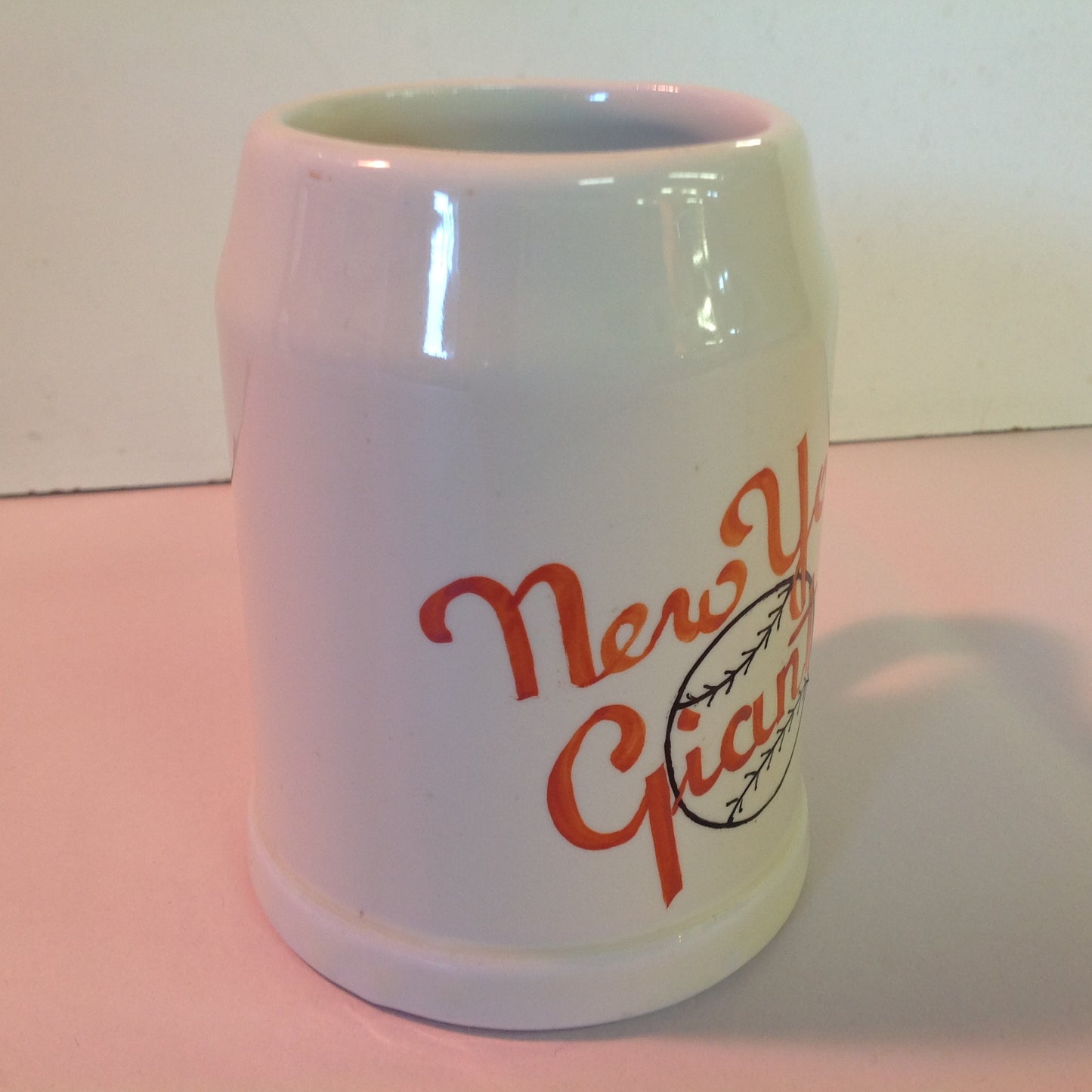 Vintage 1950's MLB New York Giants Baseball Mug Handpainted Logo Ceramic NY