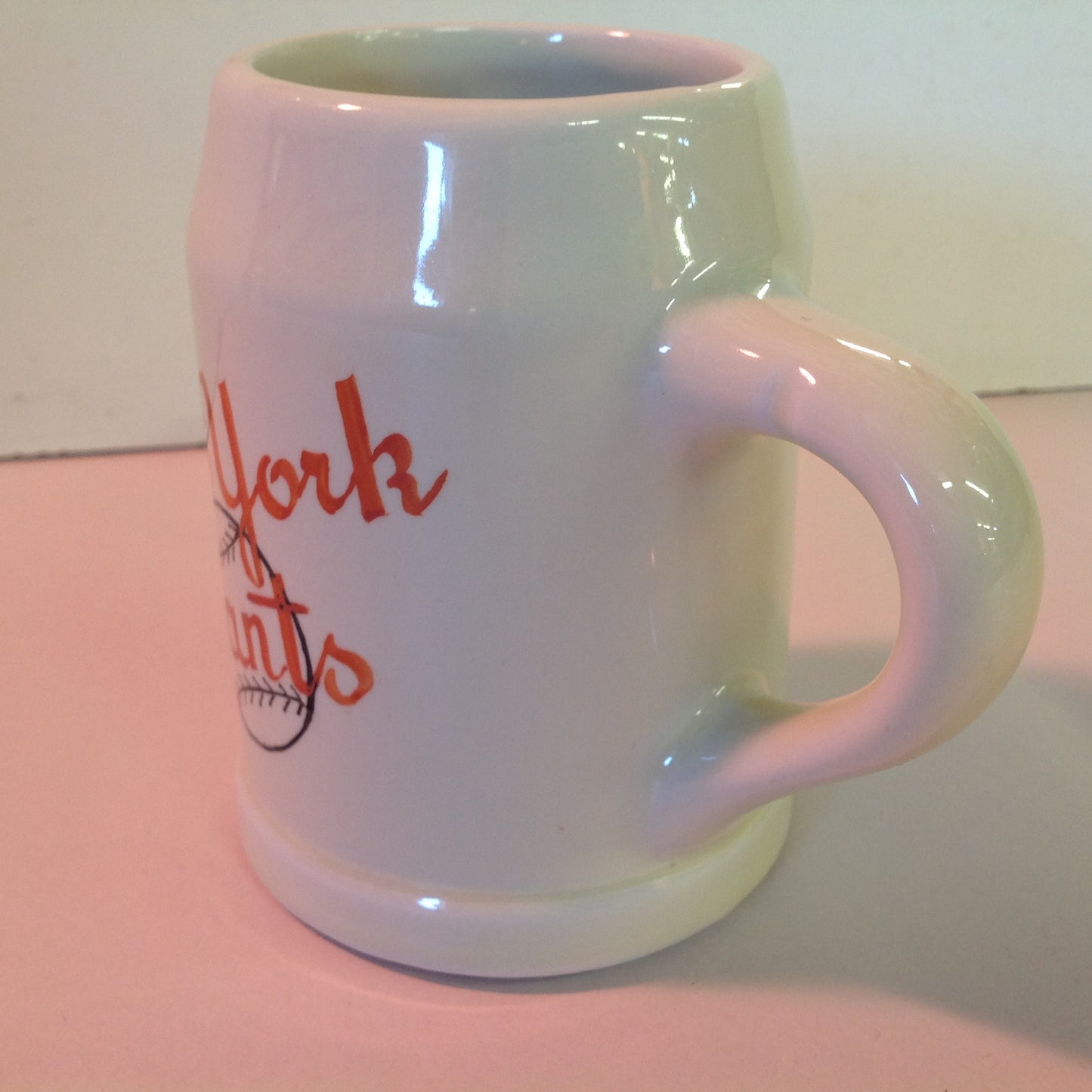 Vintage 1950's MLB New York Giants Baseball Mug Handpainted Logo Ceramic NY