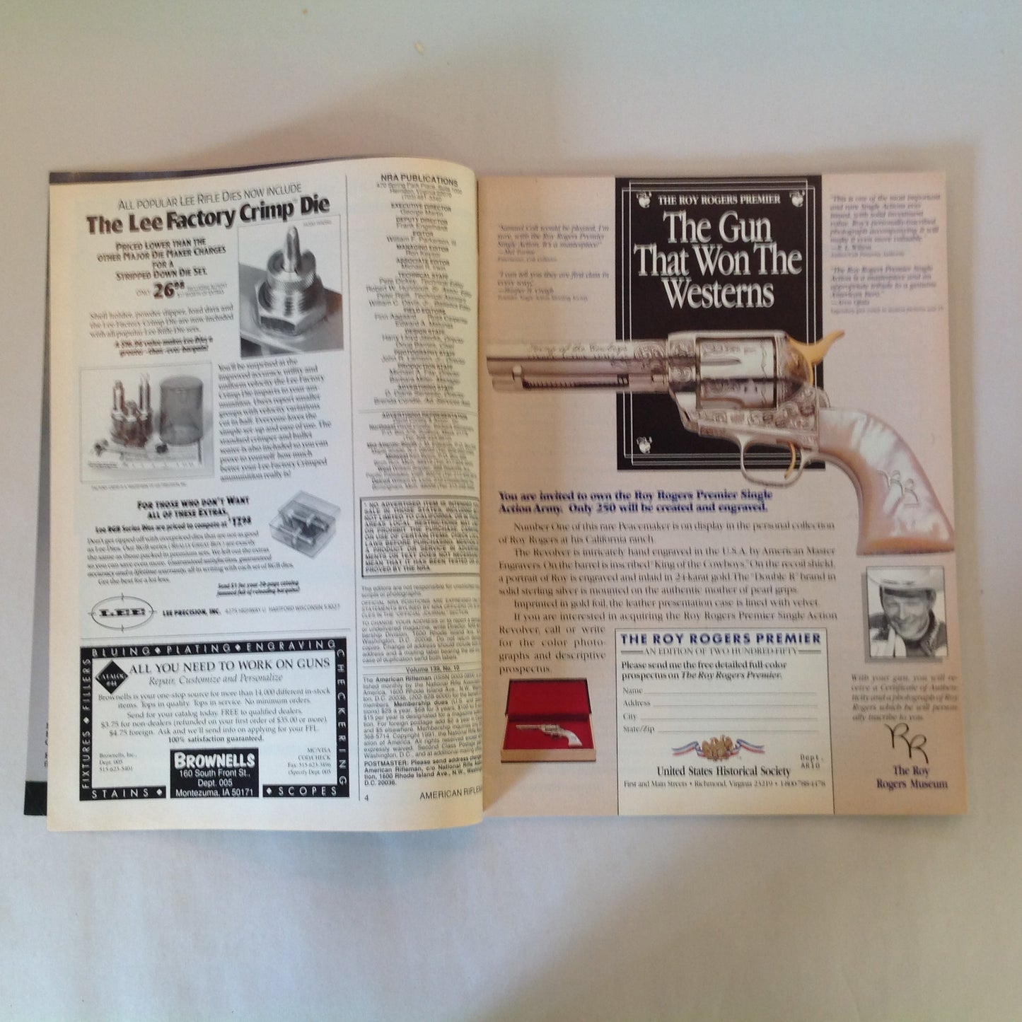 Vintage Oct 1991 American Rifleman Magazine Camp Perry 1991
