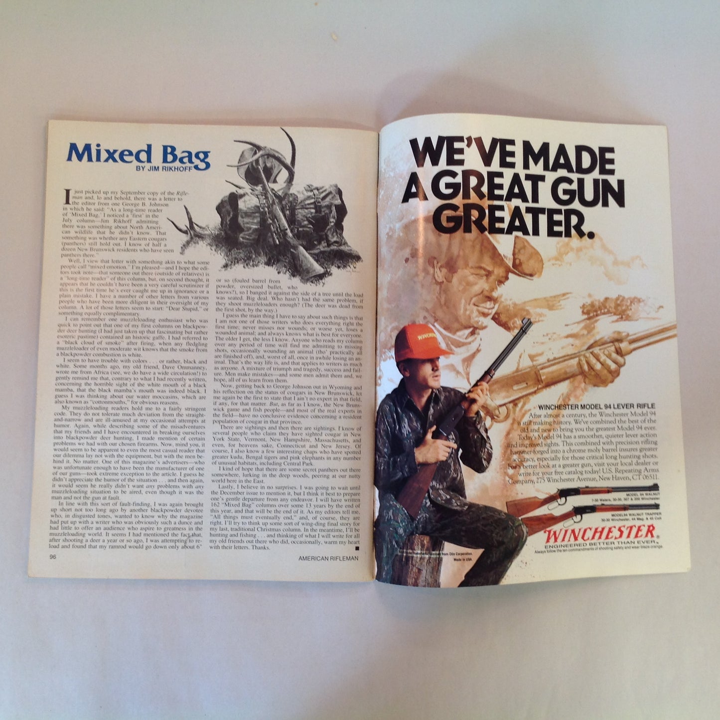 Vintage Oct 1991 American Rifleman Magazine Camp Perry 1991