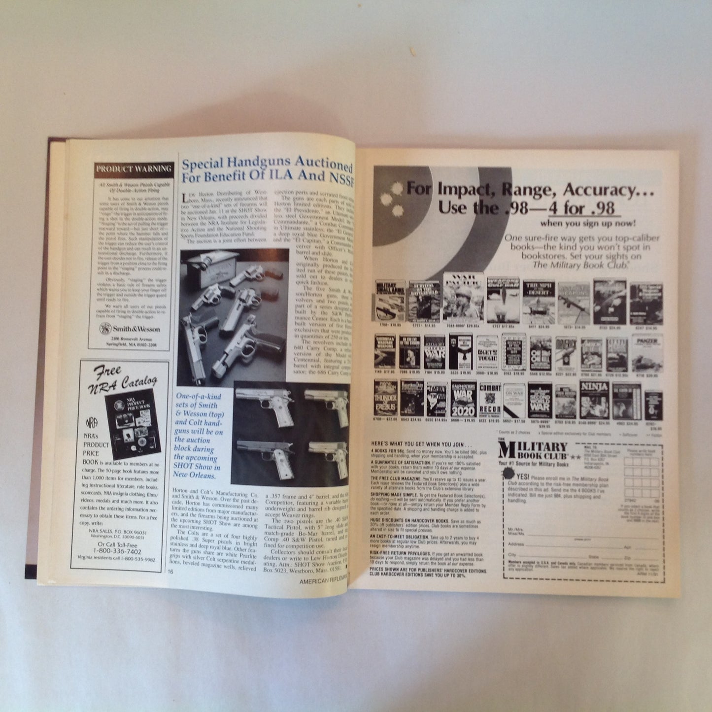 Vintage Dec 1991 American Rifleman Magazine Marlin Model 2000 Exclusive Report WWII Winchester Shotgun Tang Sight