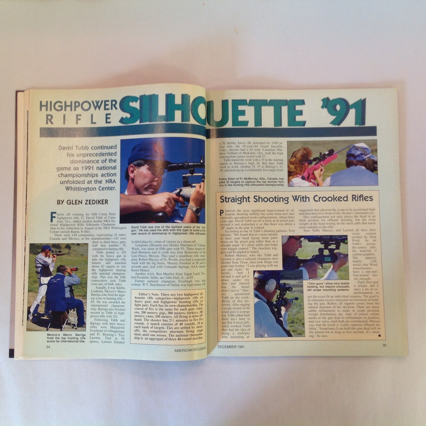 Vintage Dec 1991 American Rifleman Magazine Marlin Model 2000 Exclusive Report WWII Winchester Shotgun Tang Sight