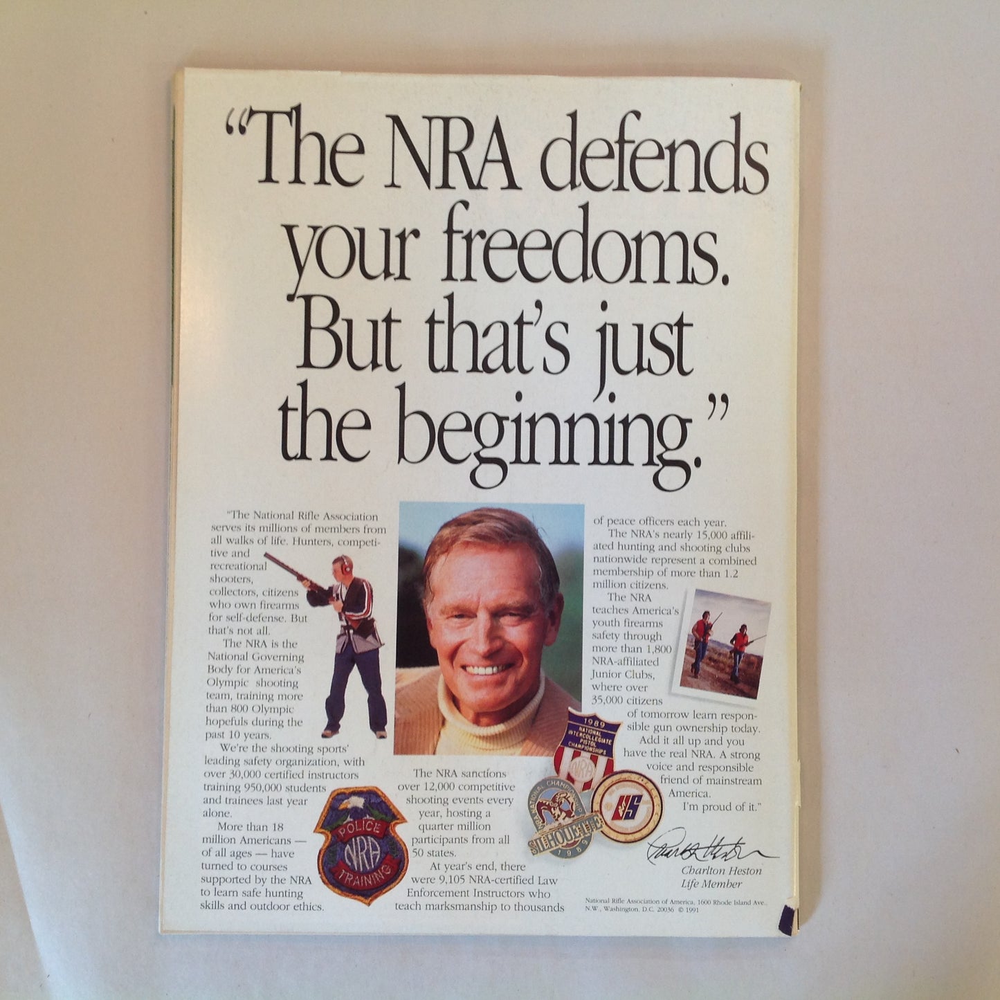 Vintage Dec 1991 American Rifleman Magazine Marlin Model 2000 Exclusive Report WWII Winchester Shotgun Tang Sight