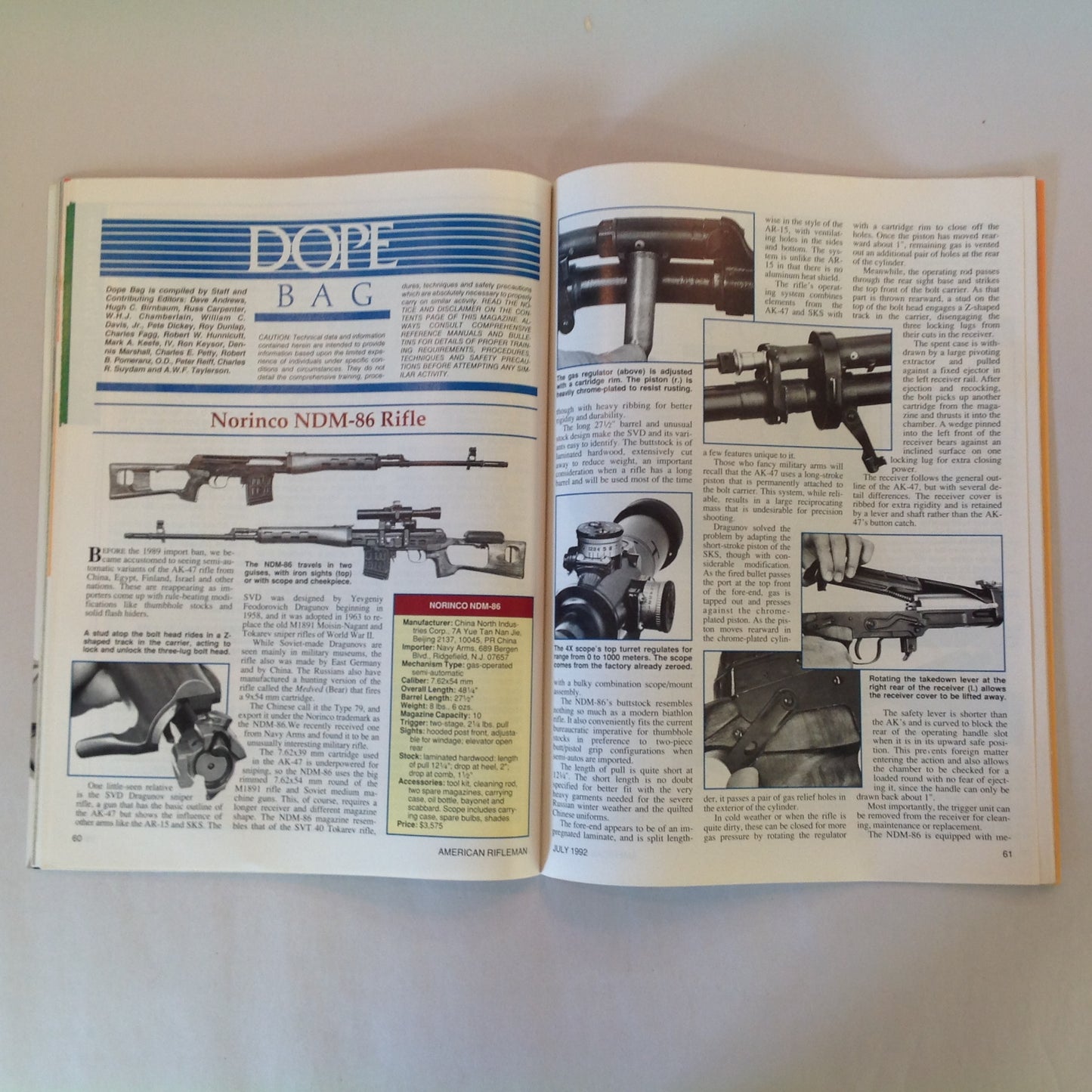 Vintage Jul 1992 American Rifleman Magazine Bullet Tip Damage & Accuracy Top Loads .270 Winchester Ruger Palma Match L.A. Riots