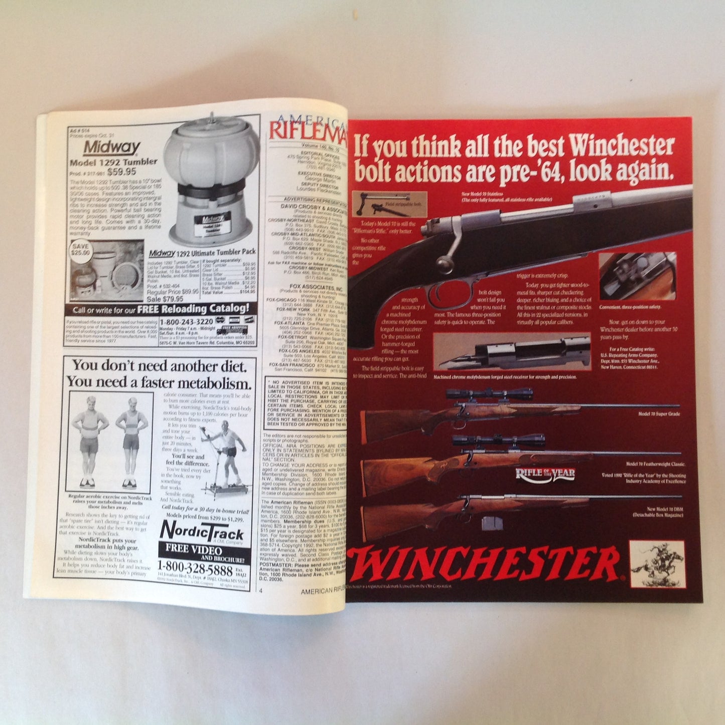 Vintage Oct 1992 American Rifleman Magazine Clinton-Proof Congress NRA Propaganda