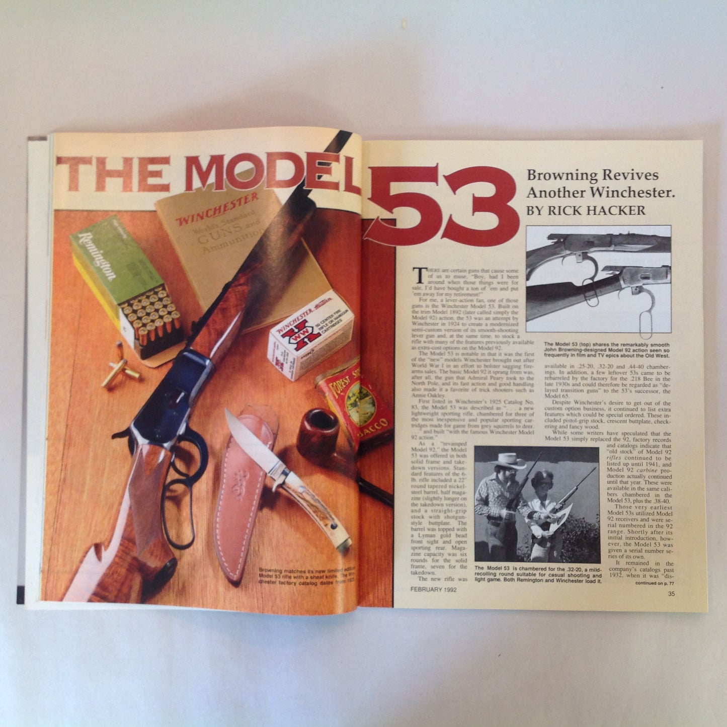 Vintage Feb 1992 American Rifleman Magazine State Constitutions and 2nd Amendment T/C Contender Turns 25