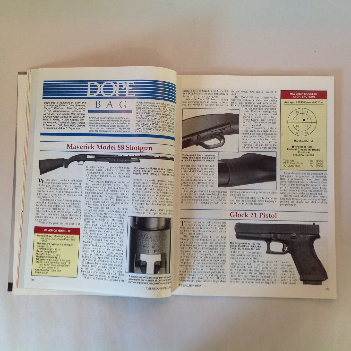 Vintage Feb 1992 American Rifleman Magazine State Constitutions and 2nd Amendment T/C Contender Turns 25