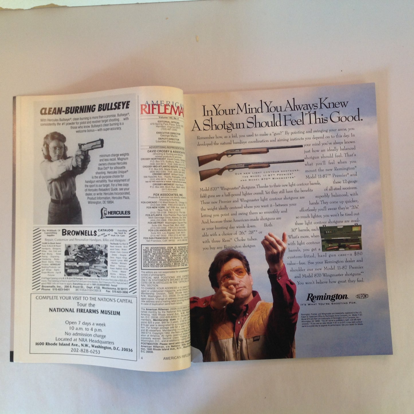 Vintage Apr 1992 American Rifleman Magazine NRA & Hunting SHOT Show '92 Review Carl Gustaf 2000 John Milius