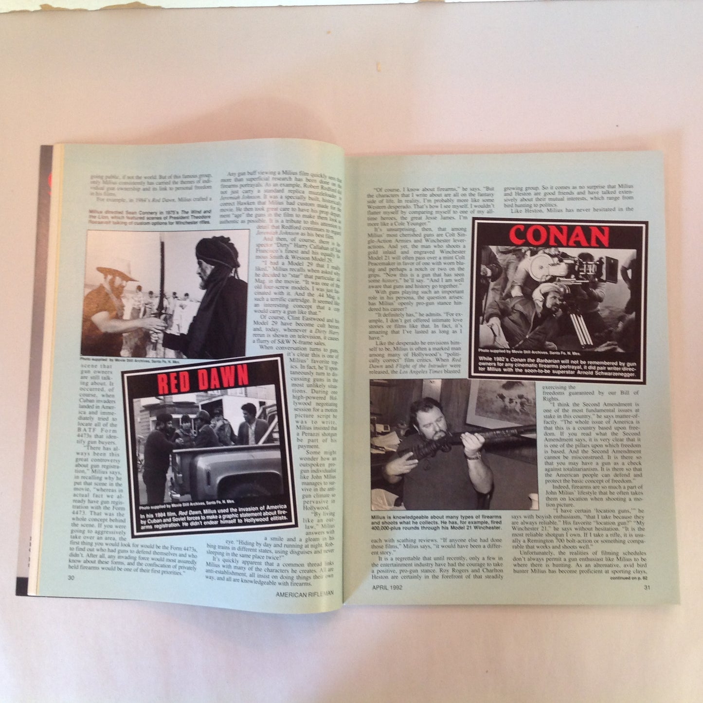 Vintage Apr 1992 American Rifleman Magazine NRA & Hunting SHOT Show '92 Review Carl Gustaf 2000 John Milius