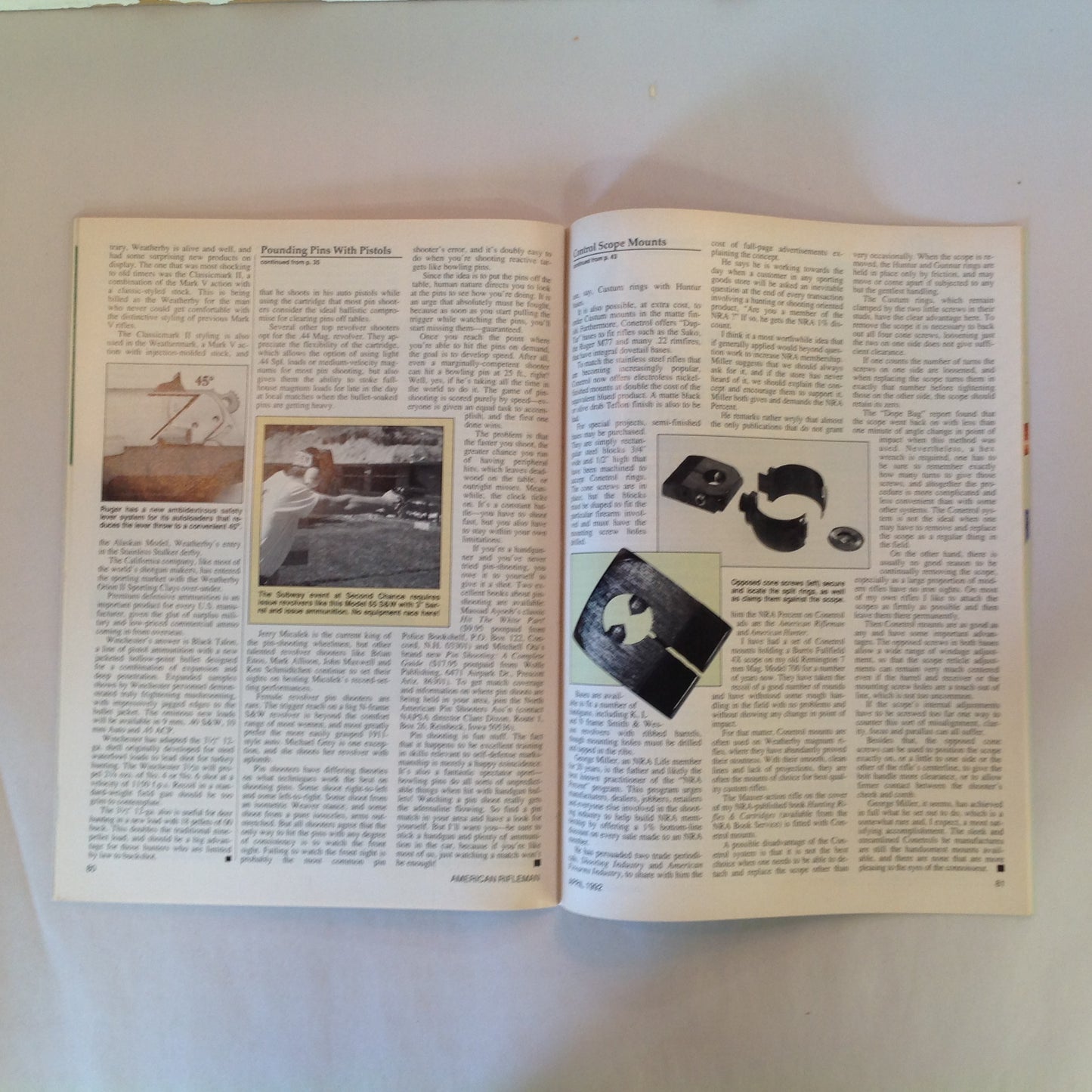 Vintage Apr 1992 American Rifleman Magazine NRA & Hunting SHOT Show '92 Review Carl Gustaf 2000 John Milius