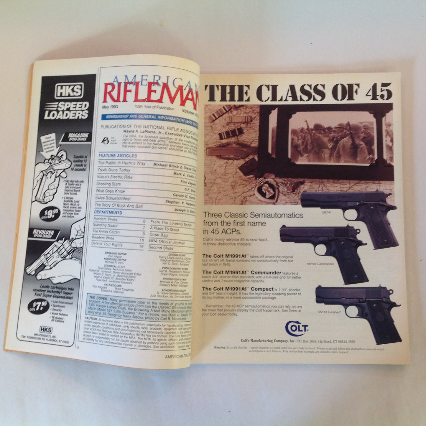 Vintage May 1993 American Rifleman Magazine Brady Bill Cop Defense Tips