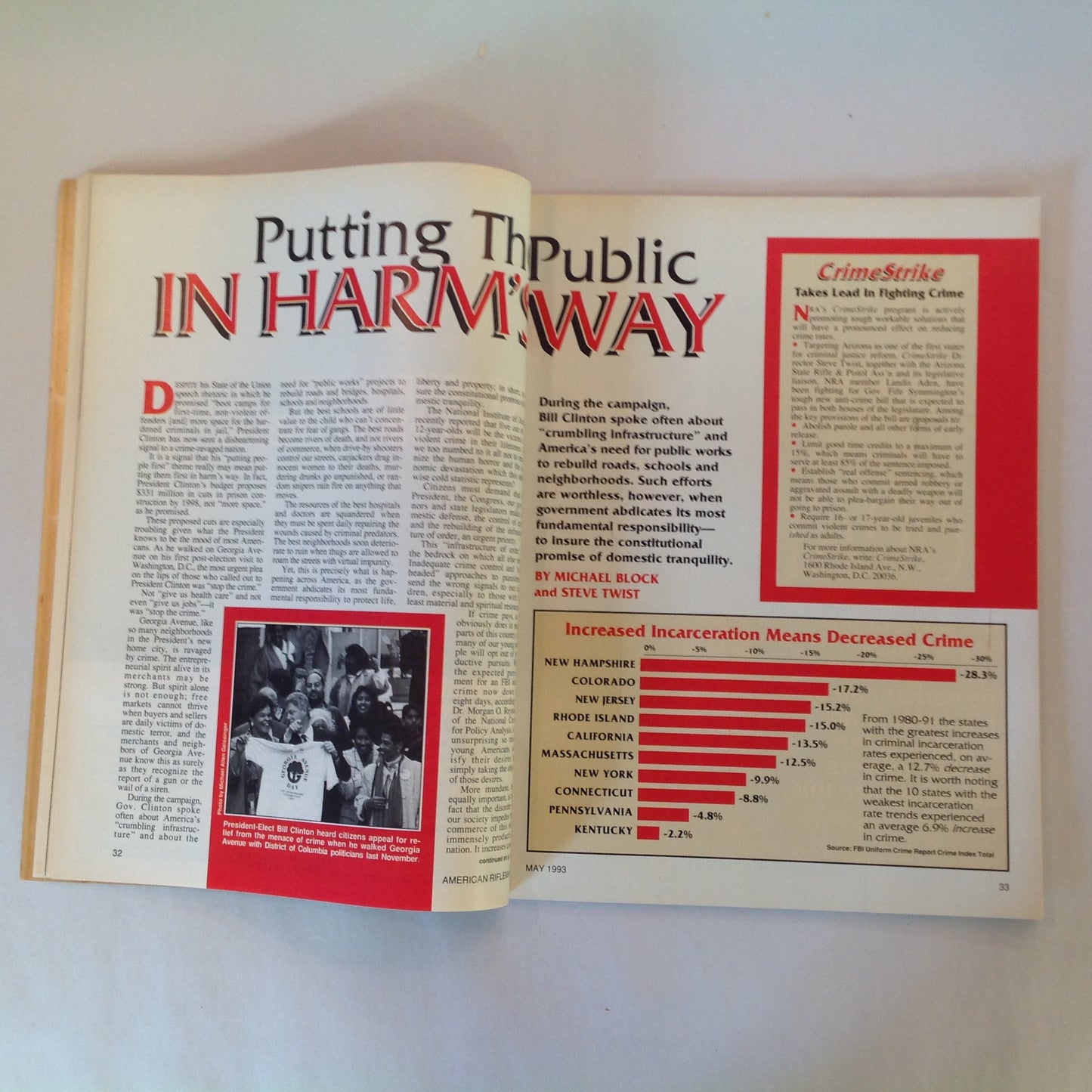 Vintage May 1993 American Rifleman Magazine Brady Bill Cop Defense Tips