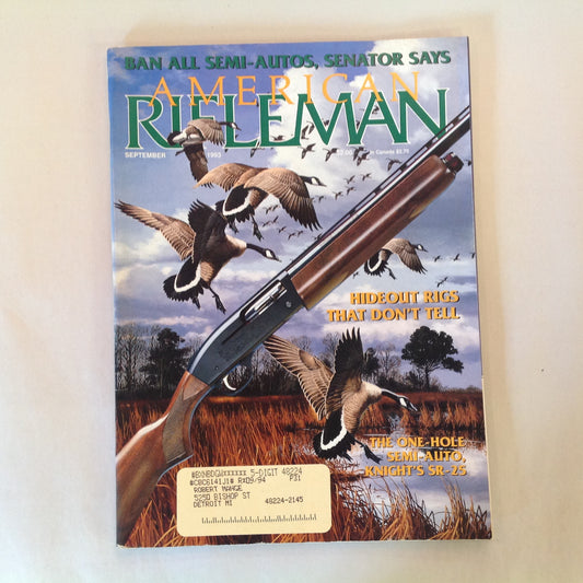 Vintage Sep 1993 American Rifleman Magazine Hideout Rigs Knight's SR-25 Ban All Semi-Autos