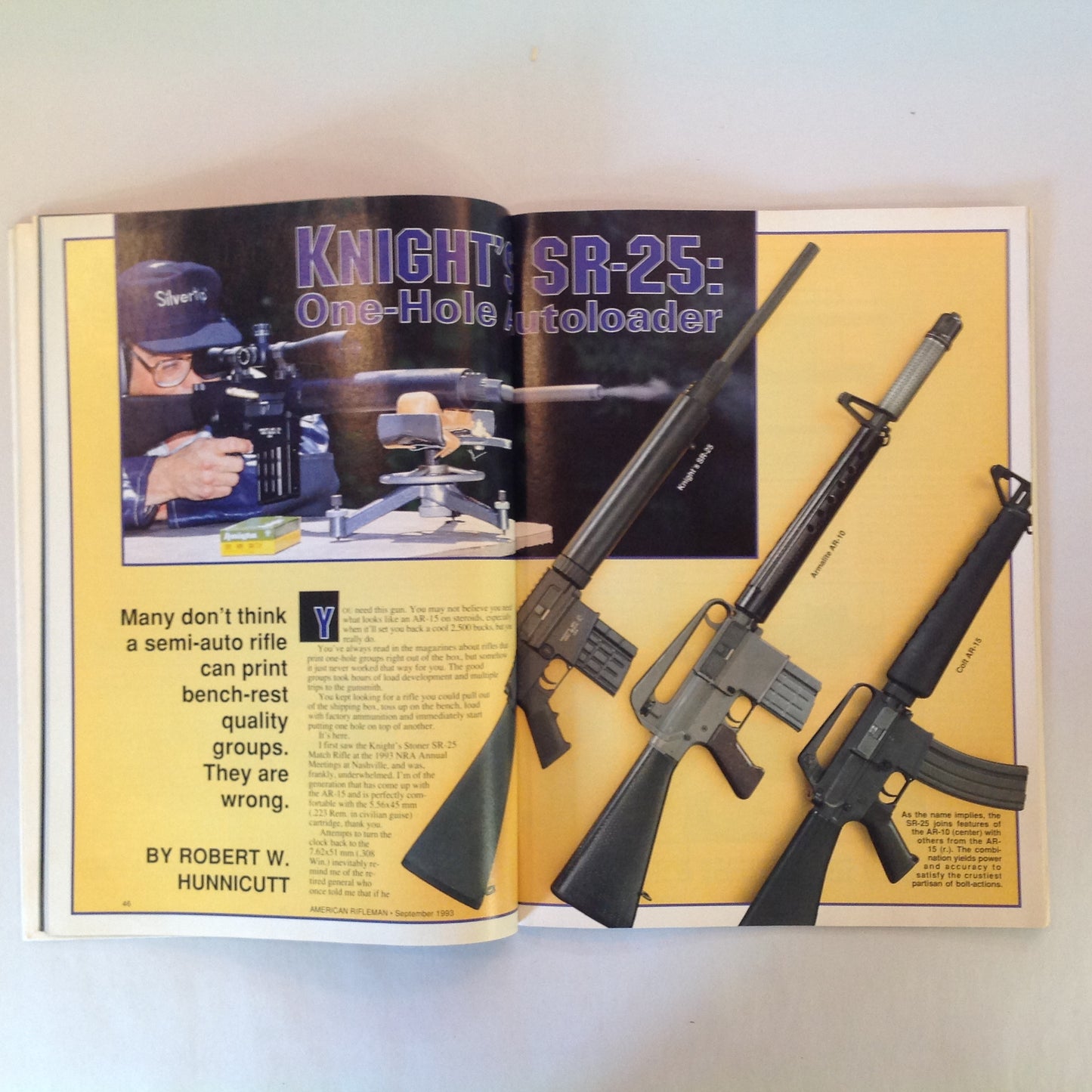 Vintage Sep 1993 American Rifleman Magazine Hideout Rigs Knight's SR-25 Ban All Semi-Autos