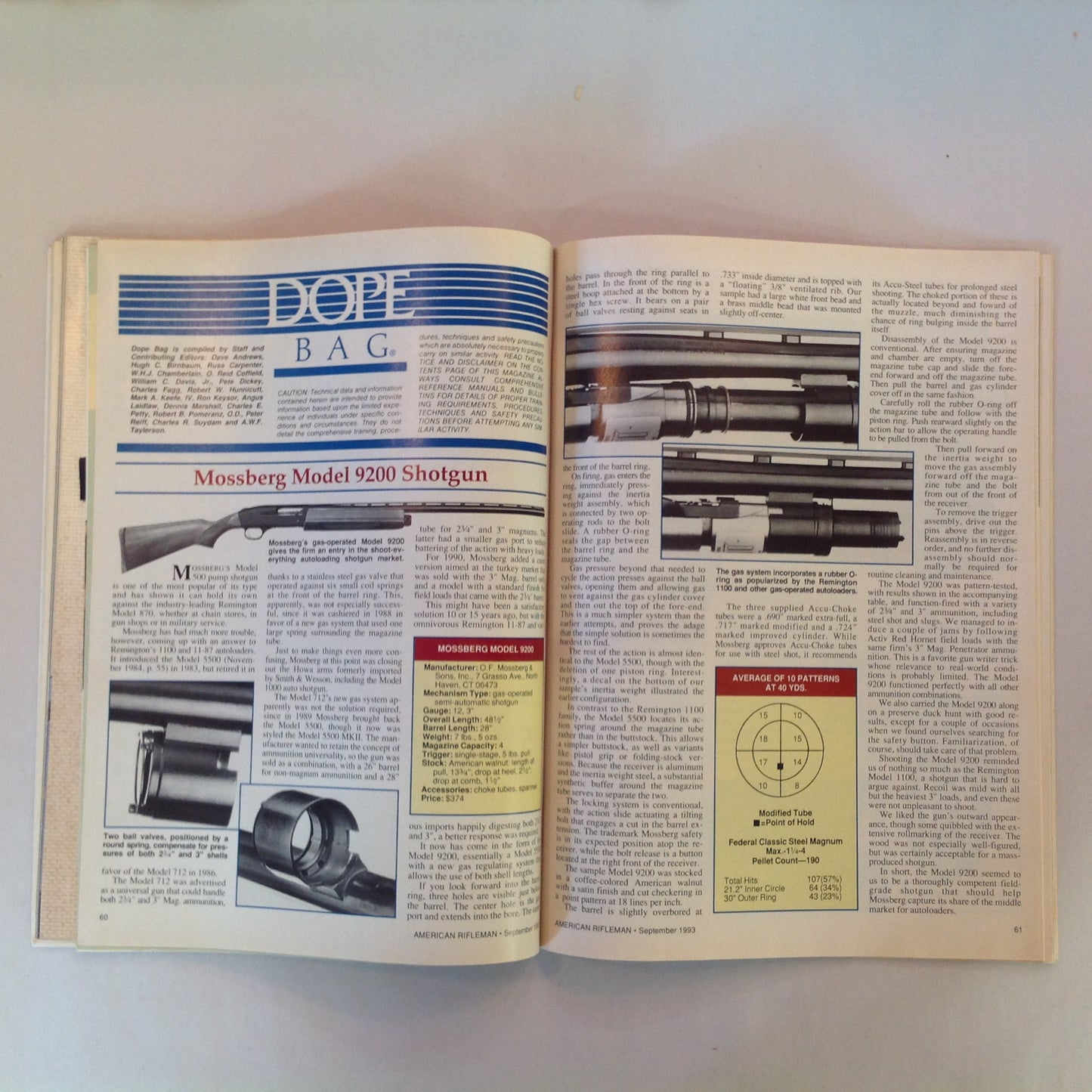 Vintage Sep 1993 American Rifleman Magazine Hideout Rigs Knight's SR-25 Ban All Semi-Autos